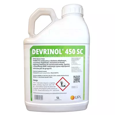 Devrinol 450SC 5l UPL chwasty jednoliścienne i dwuliścienne rzepak, pomidor, kapusta, truskawka