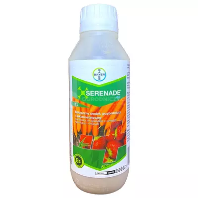 Serenade ASO 1L BAYER mikrobiologiczny środek grzybobójczy, truskawka szara pleśń, alternarioza naci, zaraza ogniowa, brunatna zgnilizna, rak bakteryjny