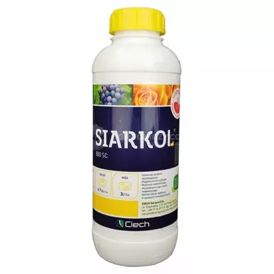 Siarkol 800SC 1L CIECH siarka, grzybobójczy, mączniak prawdziwy, rzekomy, amerykański, jabłoń, winorośl, róża, owoce, zapobiegawczy