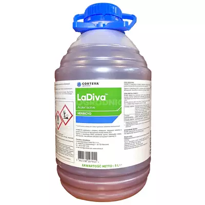 LaDiva 5L CORTEVA Arylex, pikloram, aminopyralid, jesienny herbicyd do rzepaku, chaber, komosa, mak, przytulia, rumianek, fiołek, stulicha, przetacznik