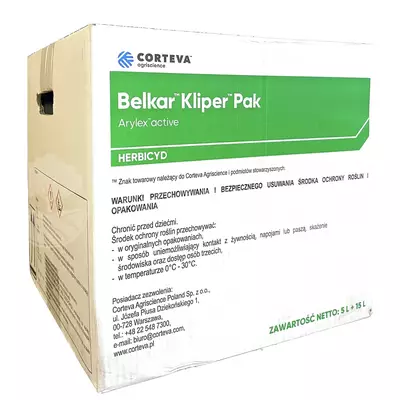 Belkar Pak 20ha (Belkar 5L + Kliper 3x5L) CORTEVA jesienny herbicyd na chwasty dwuliścienne w rzepaku, 4 substancje, bodziszek, chaber, przytulia, rumianek, komosa